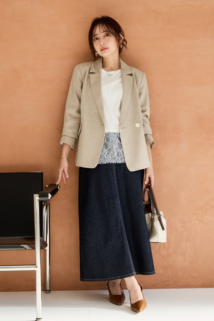 COHINA×SOMETHING Back-Tuck Denim Skirt ＆ Baker Straight Denim