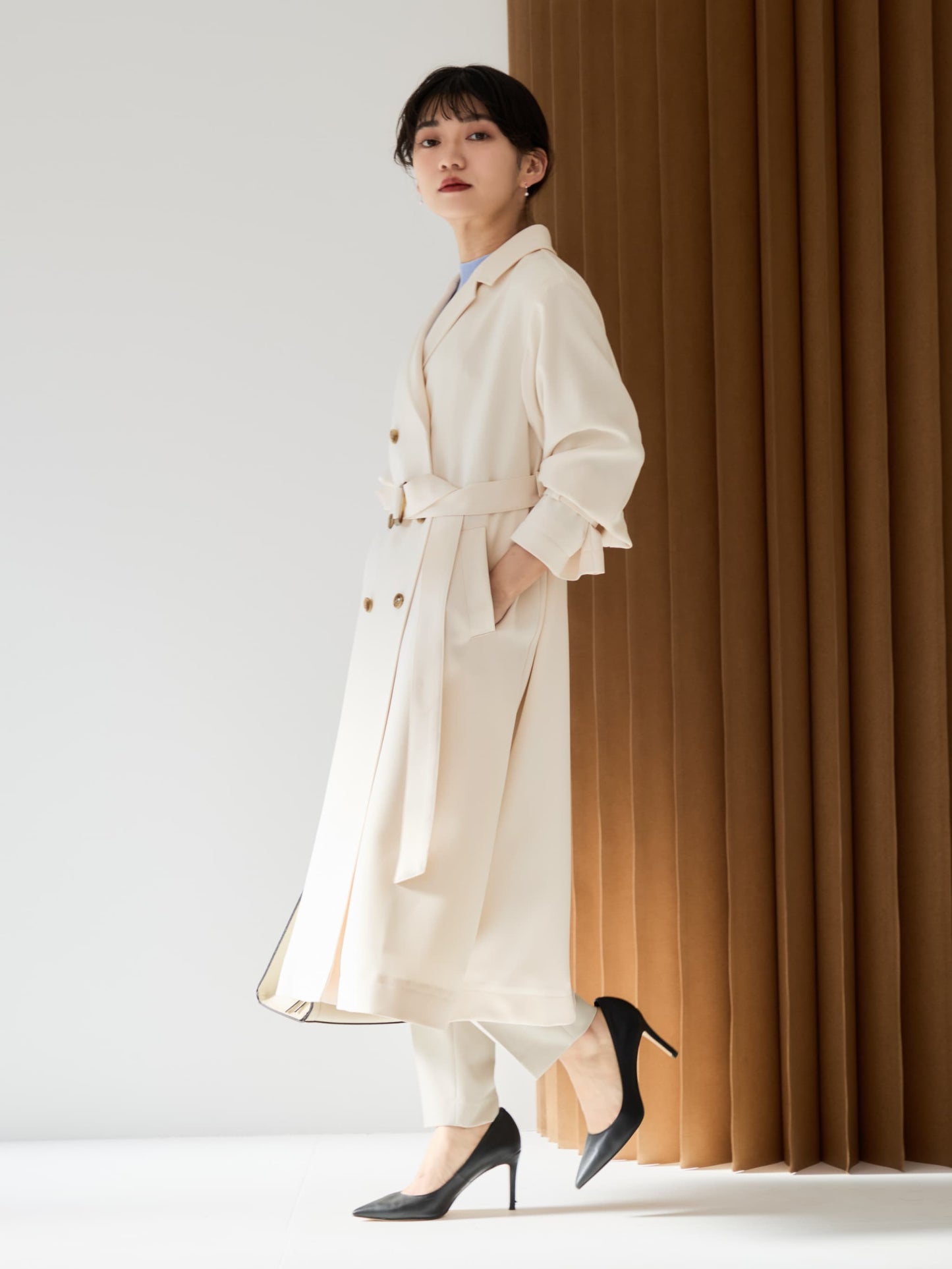 とろみワンタックテーパードパンツ-short & regular　[通常]