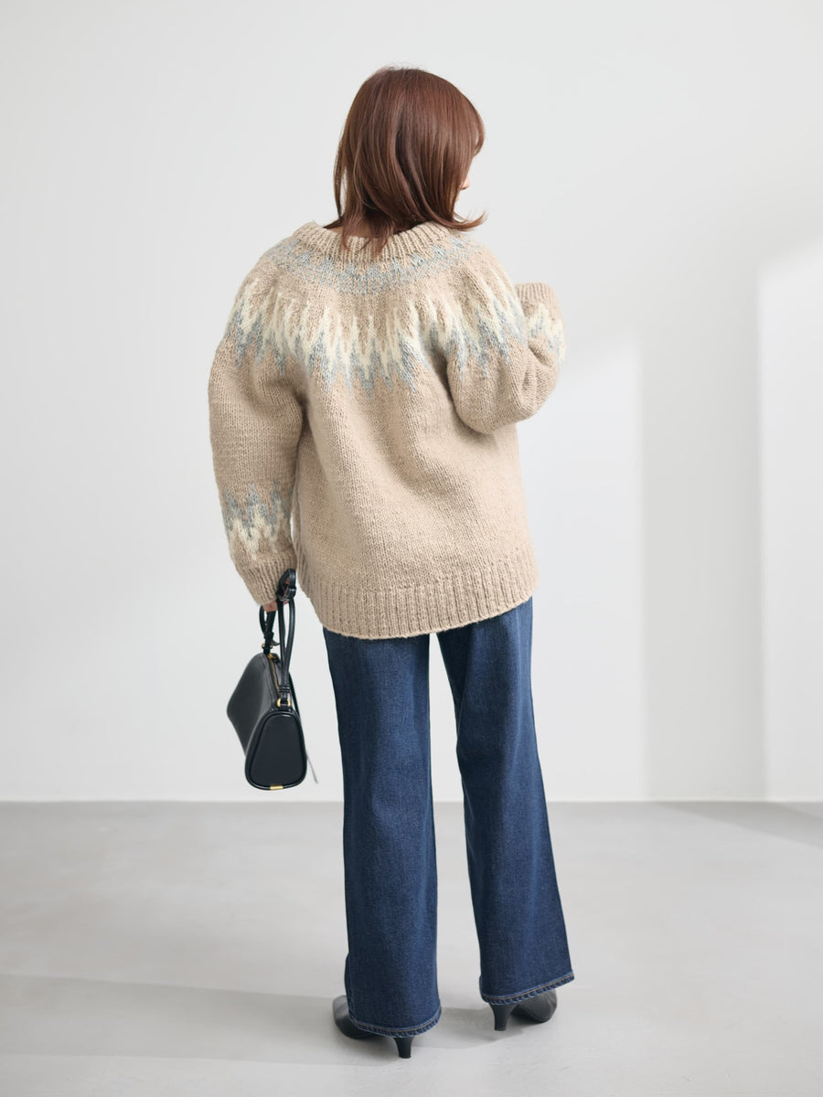 【NEPAL HAND KNIT】求心柄カーディガン　[通常]