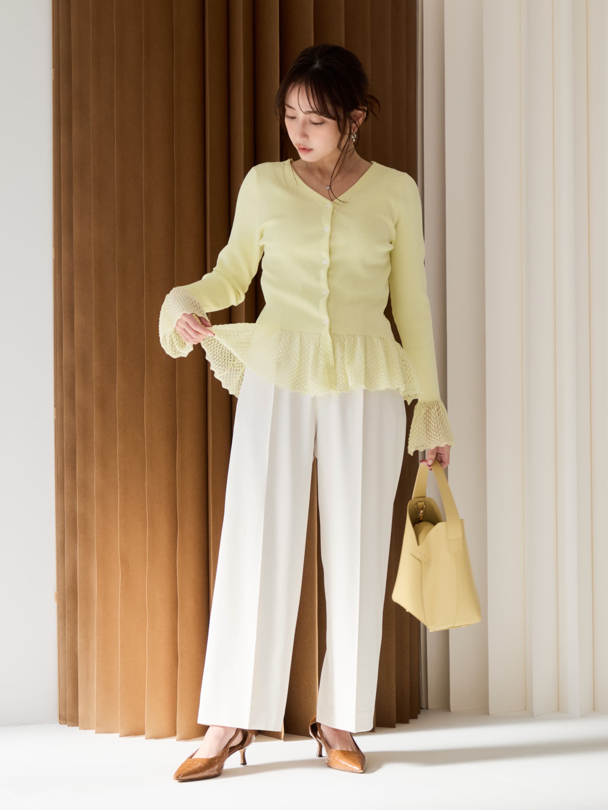 とろみワンタックストレートパンツ-short & regular | 小柄・低身長