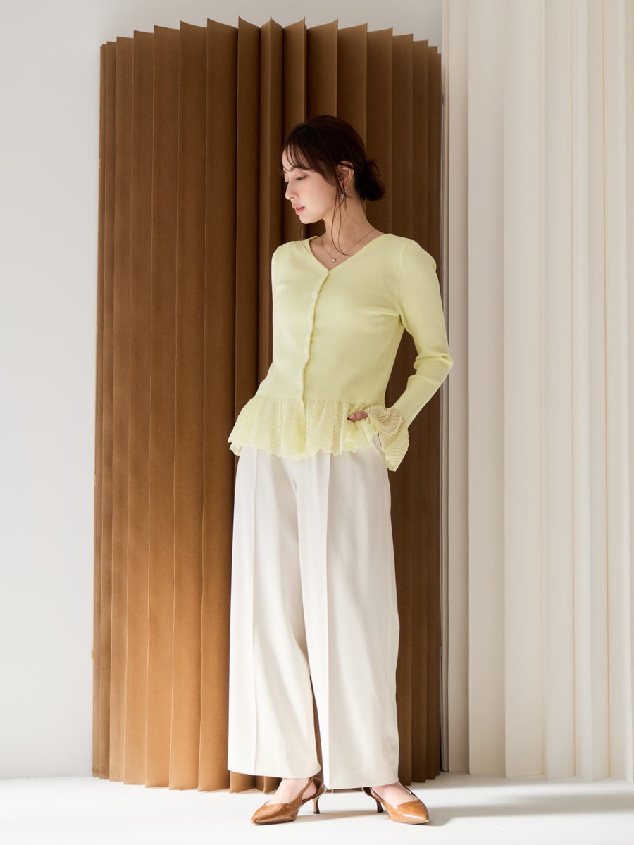 とろみワンタックストレートパンツ-short & regular　[通常]