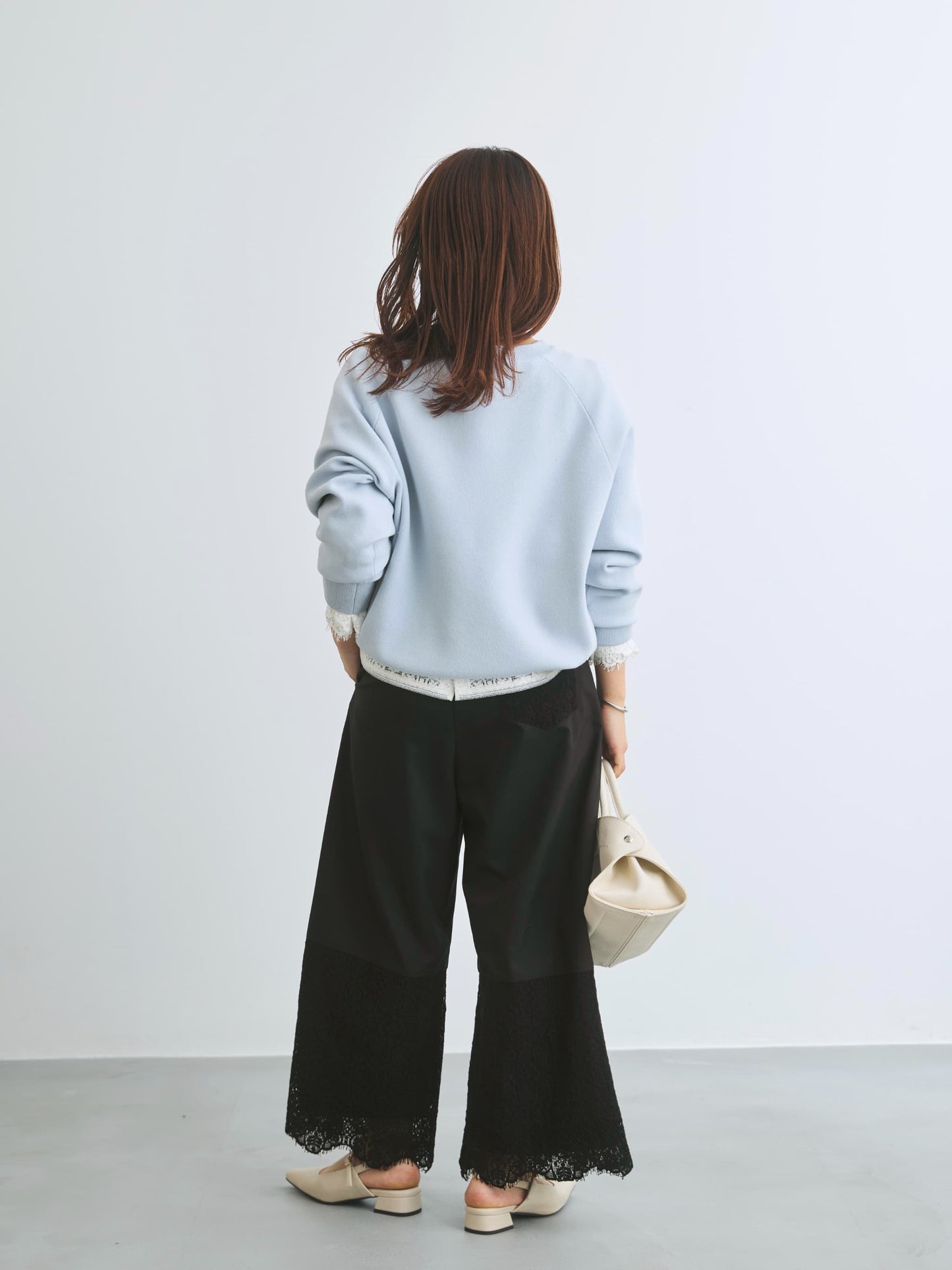 スカラップレースイージーパンツ-short & regular　[通常]