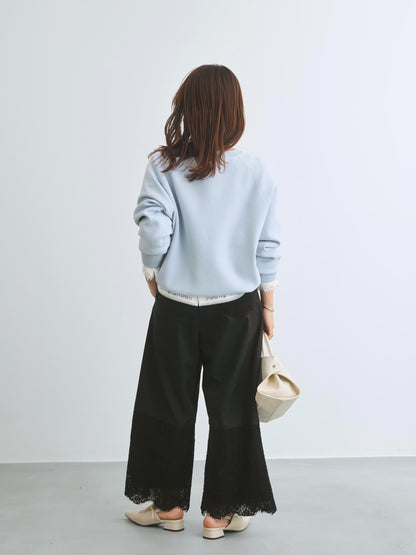 スカラップレースイージーパンツ-short & regular　[通常]