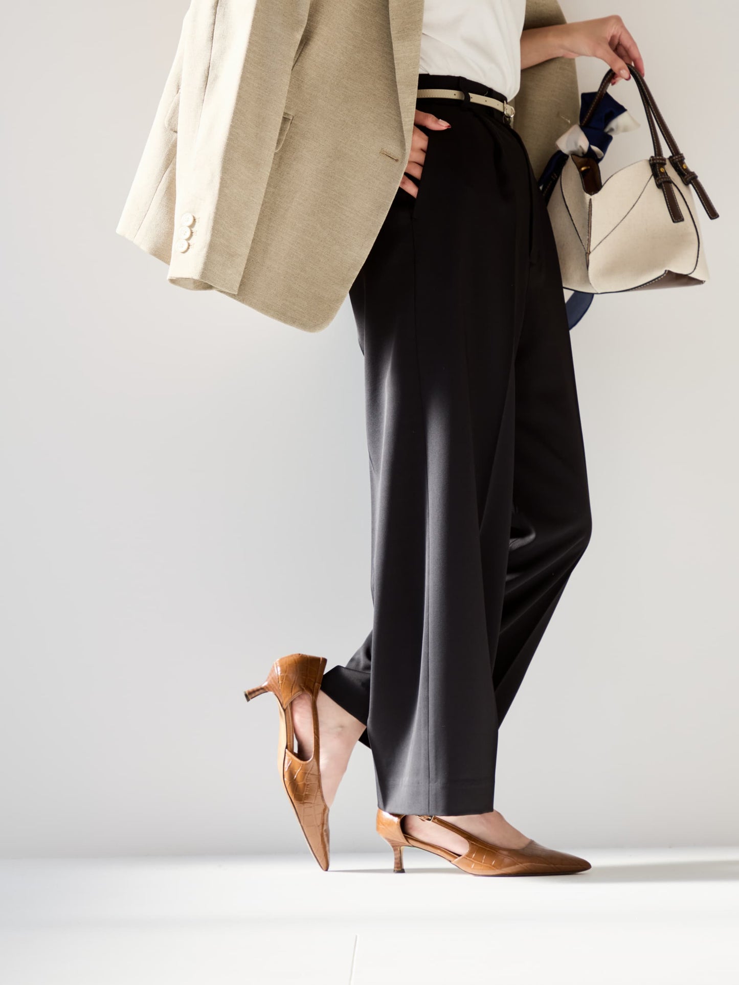 とろみワンタックストレートパンツ-short & regular　[通常]