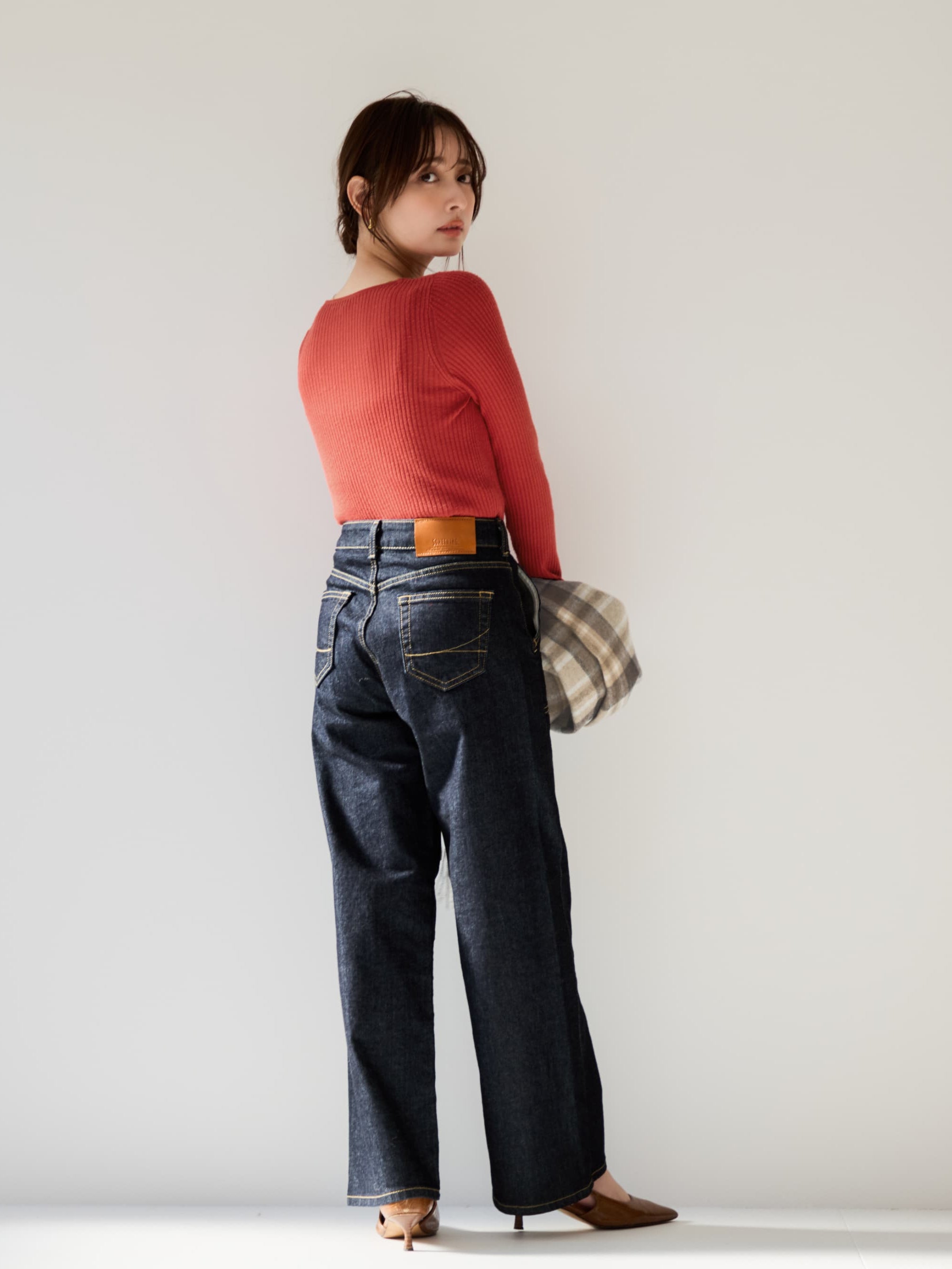 SOMETHINGコラボ】ベイカーストレートデニム-short & regular | 小柄