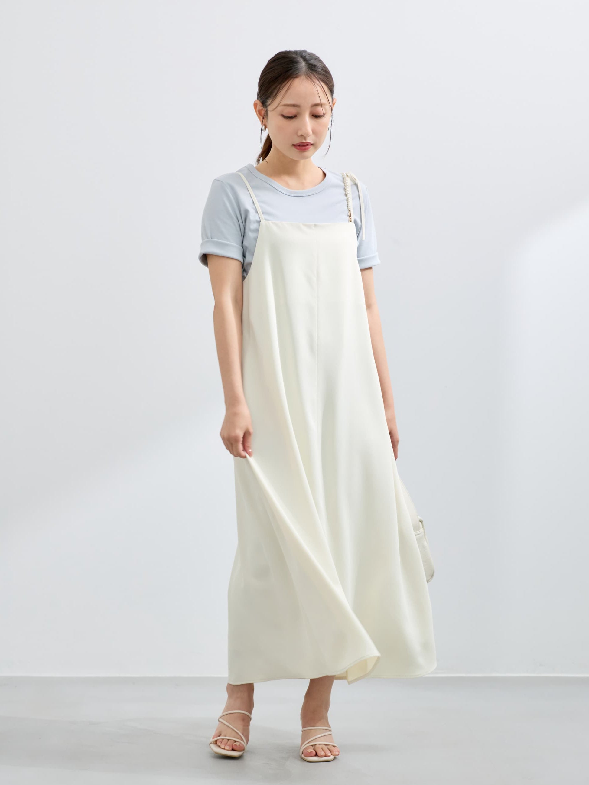 パールストラップキャミワンピース | 小柄・低身長女性向け