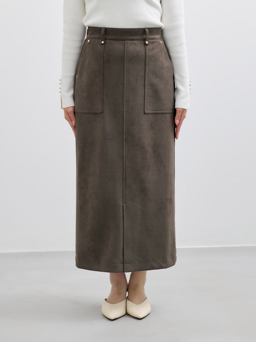 ※こちらが実物のカラーに一番お色味が近くなっております。（ブラウン）<br>149cm | B:77 W:60 H:83 股下:68.5 | regular-XS着用 (ヒールの高さ:3.5cm)