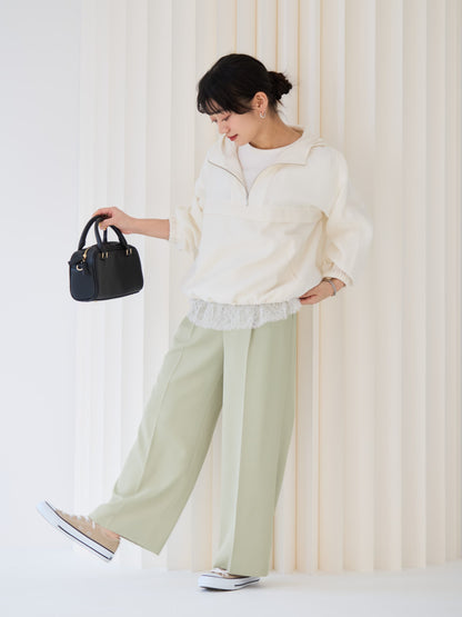 とろみワンタックストレートパンツ-short & regular　[通常]