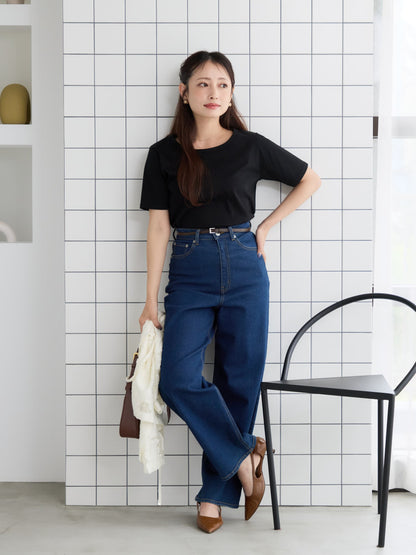 【接触冷感】シルケットコットンベーシックTシャツ　[通常]