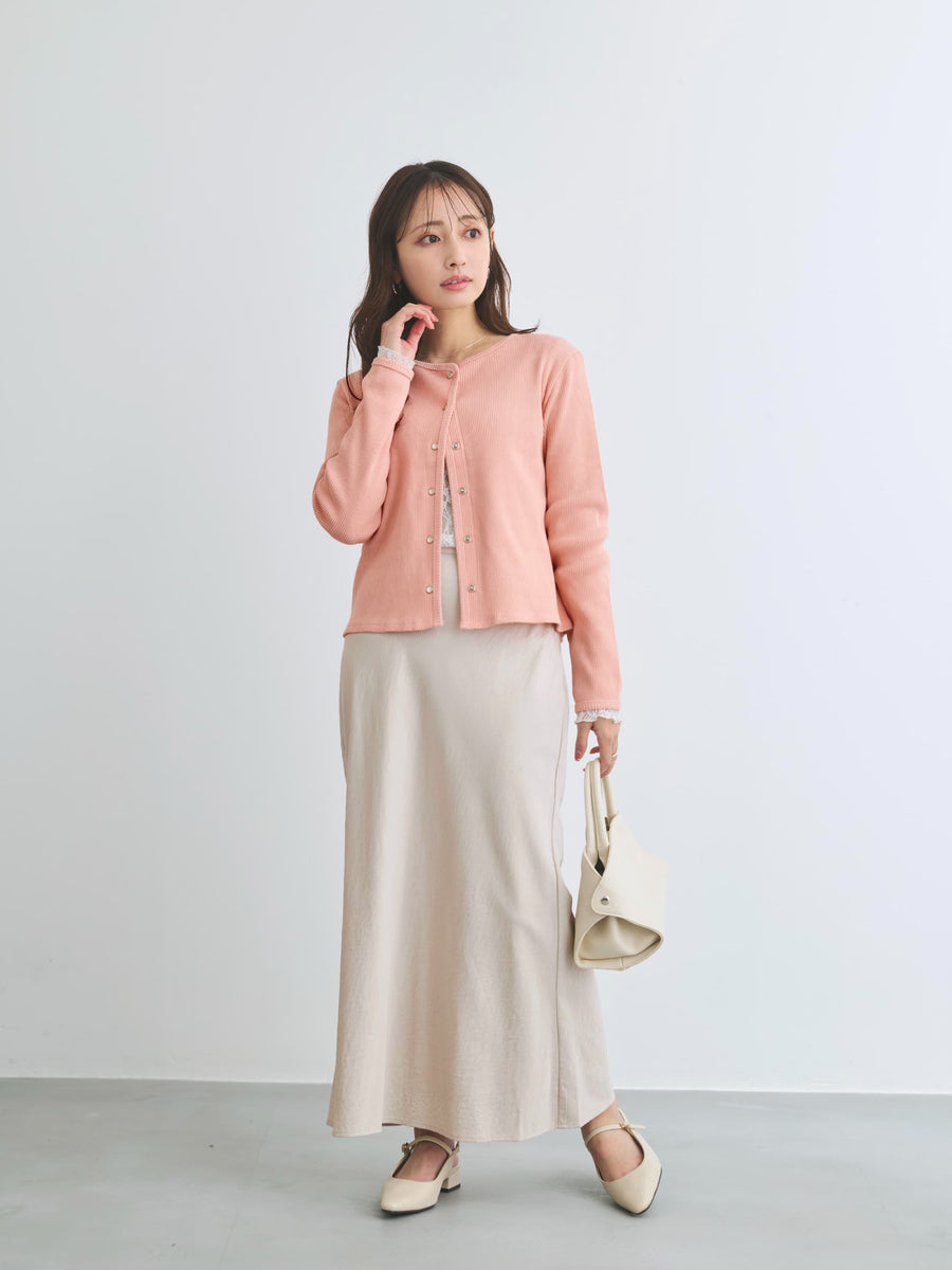 コットンテレコリブカーディガン　[通常]