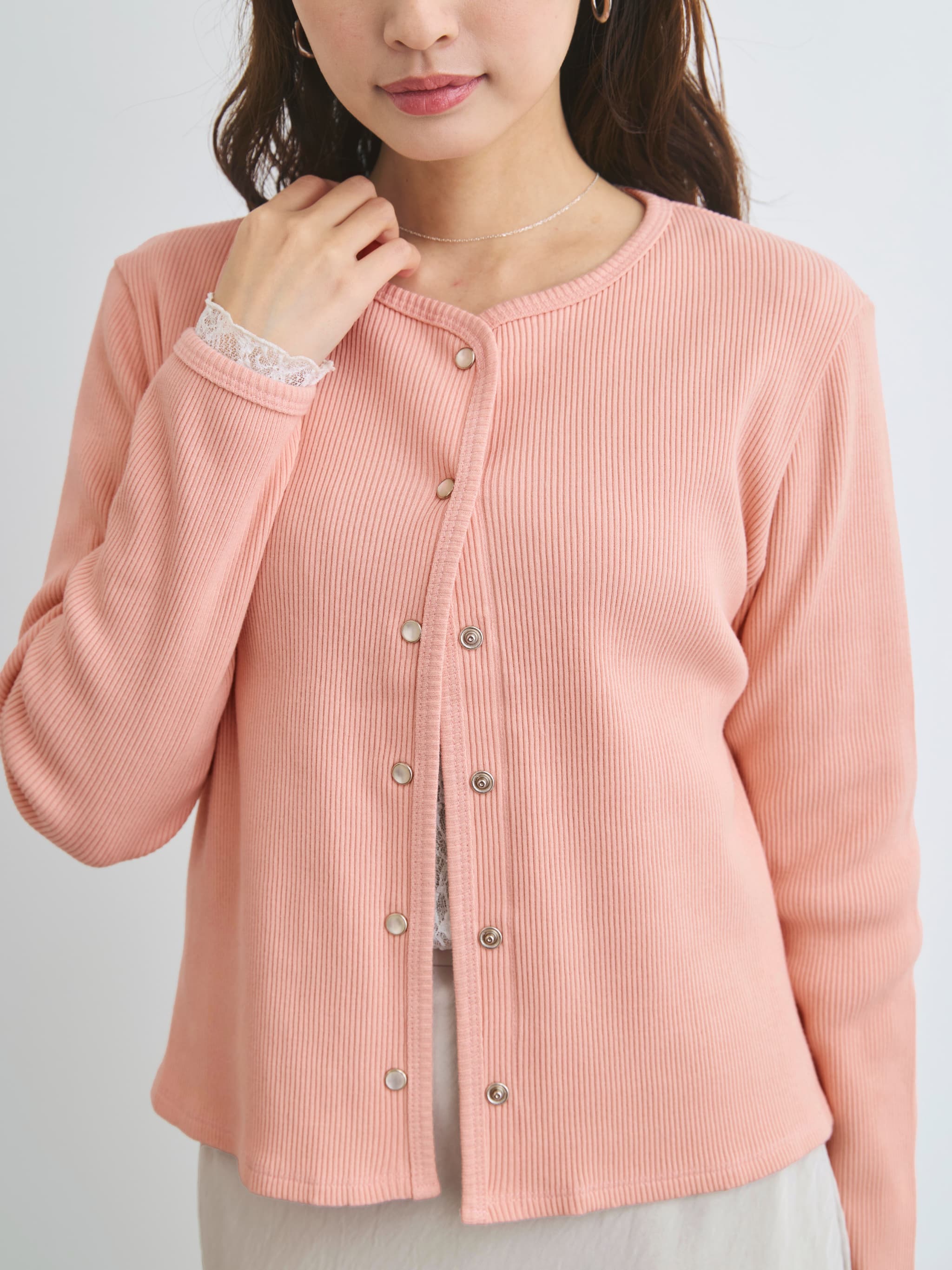 コットンテレコリブカーディガン | 小柄・低身長女性向けファッション