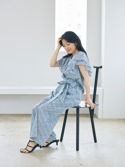 【COHINA MADE WITH LIBERTY FABRIC】ラッフルスリーブブラウス　[通常]
