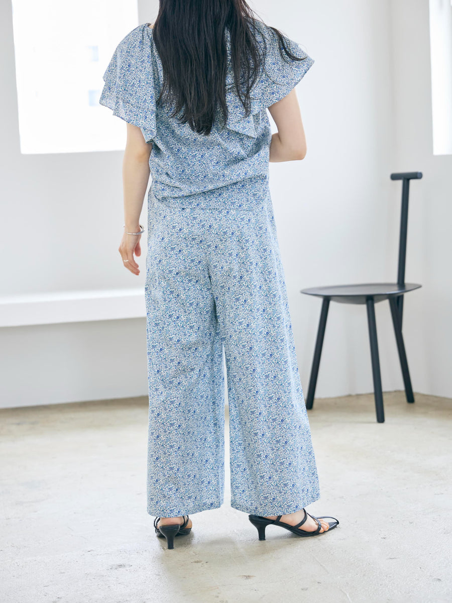 【COHINA MADE WITH LIBERTY FABRIC】リボンベルトイージーパンツ-short & regular　[通常]