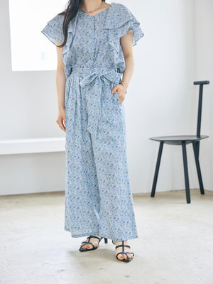 【COHINA MADE WITH LIBERTY FABRIC】リボンベルトイージーパンツ-short & regular　[通常]