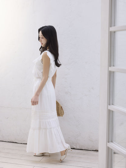 【手洗い可】【Made in India】ピンタックティアードスカート-short & regular　[通常]