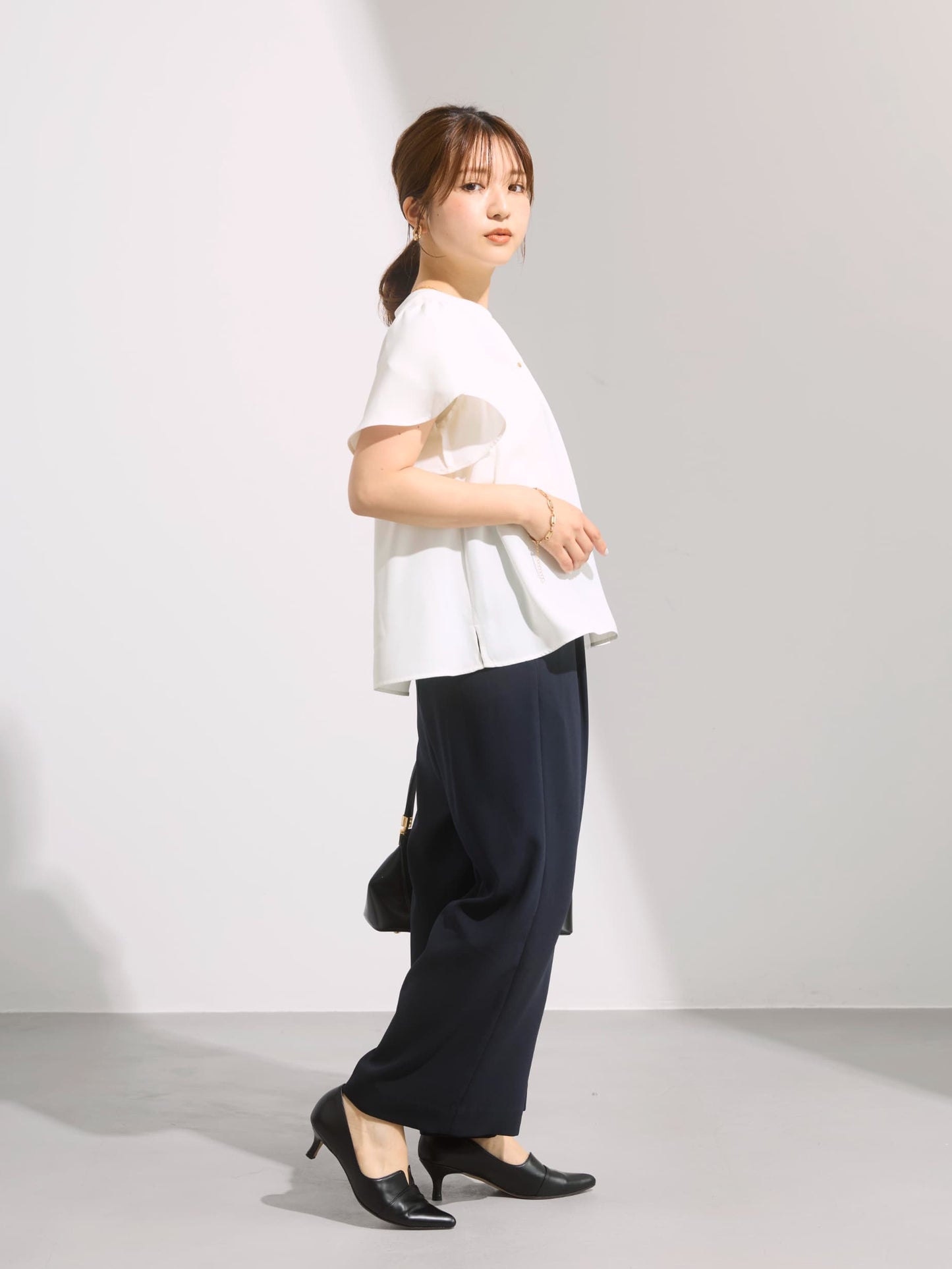 【接触冷感】とろみワンタックストレートパンツ-short & regular　[通常]