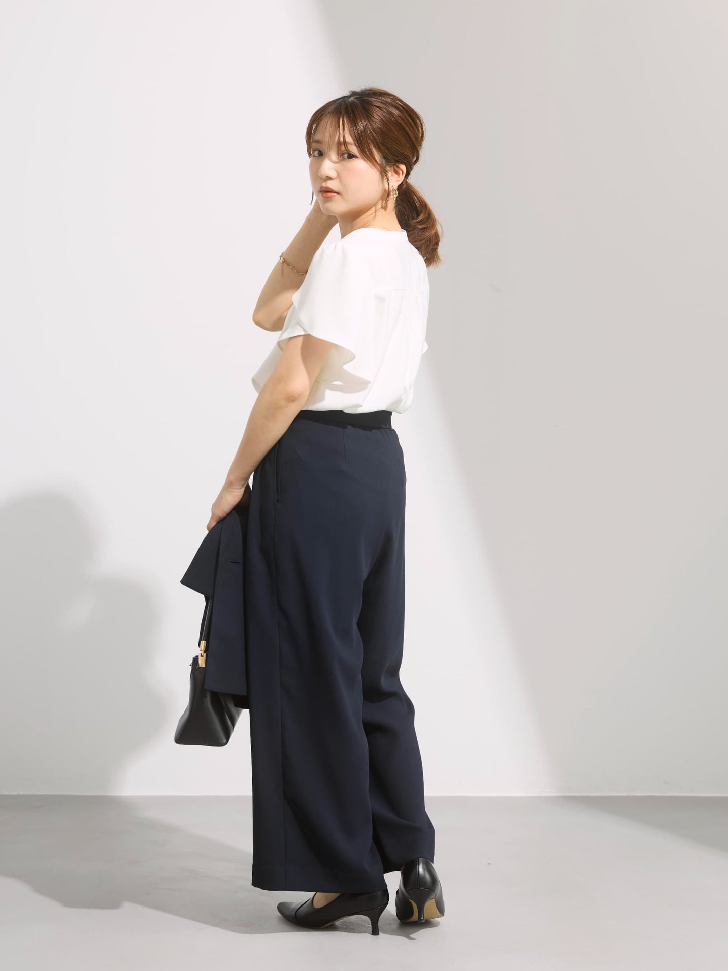 【接触冷感】とろみワンタックストレートパンツ-short & regular　[通常]