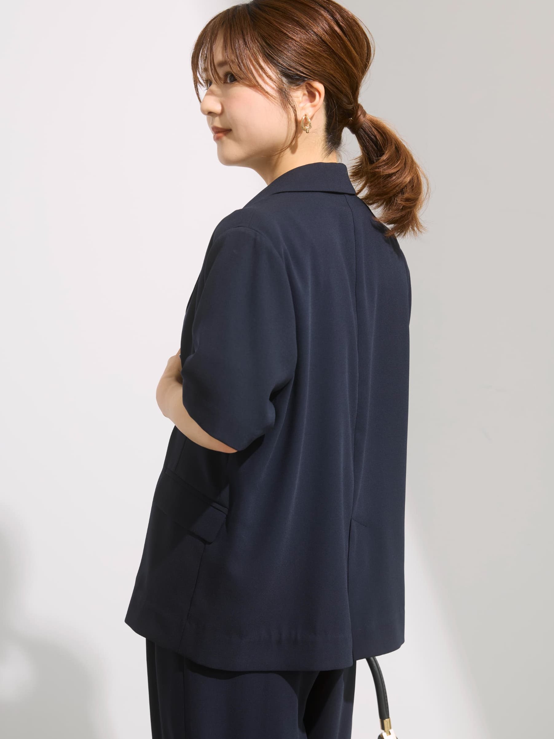 接触冷感】とろみハーフスリーブジャケット | 小柄・低身長女性向け