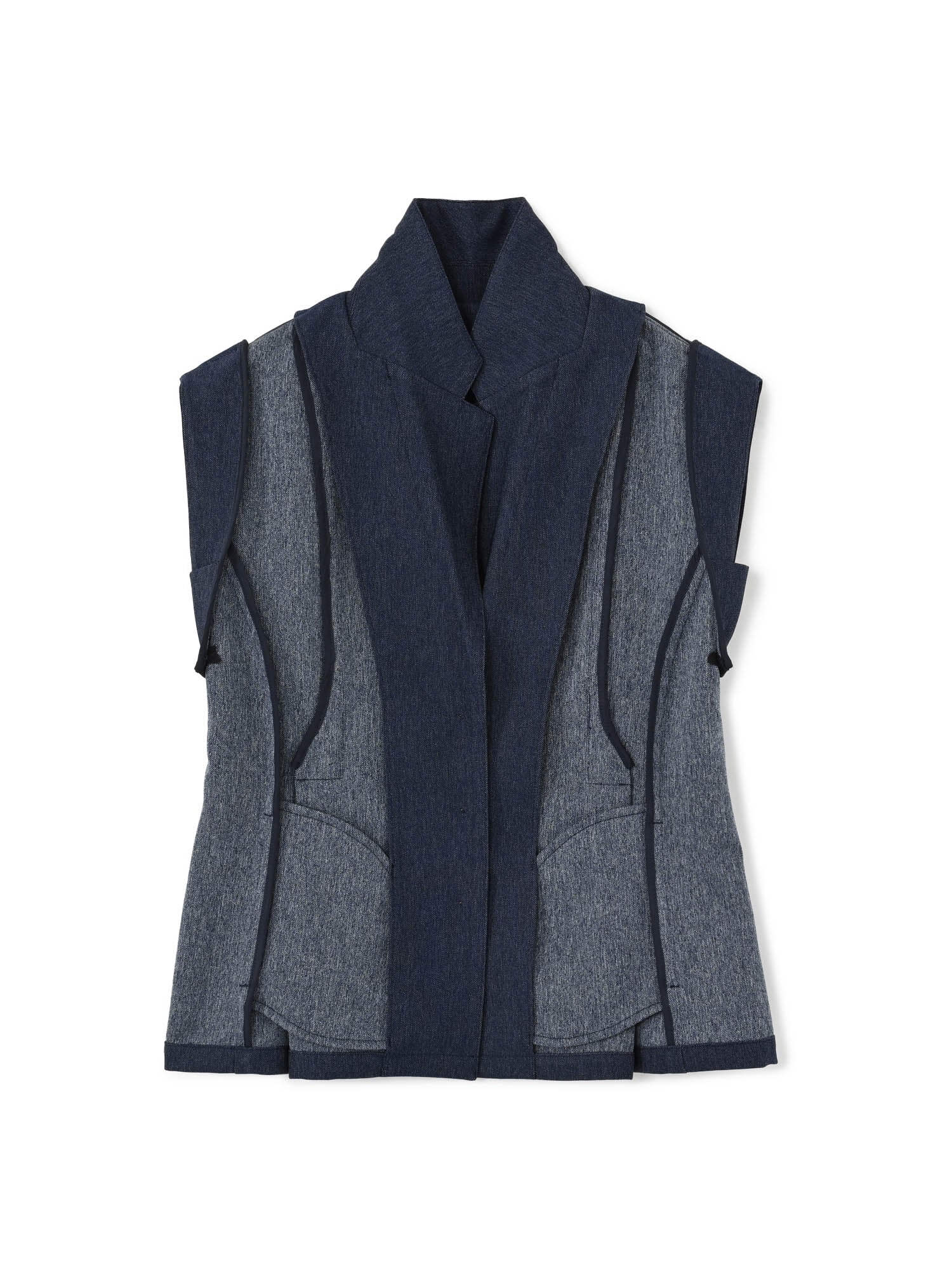 デニムライクテーラードタックジレ | 小柄・低身長女性向け