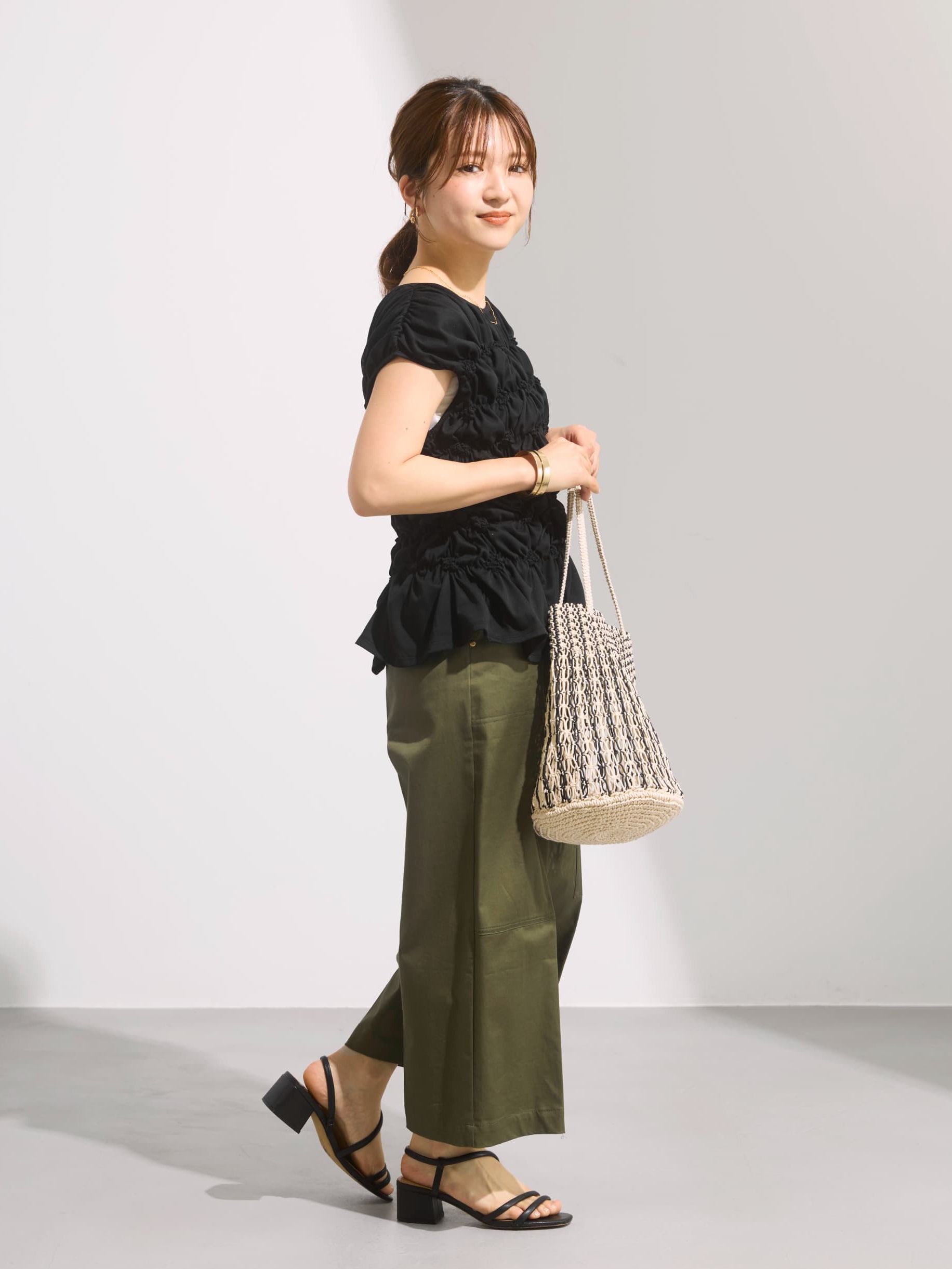 シャーリングカットトップス | 小柄・低身長女性向けファッション通販