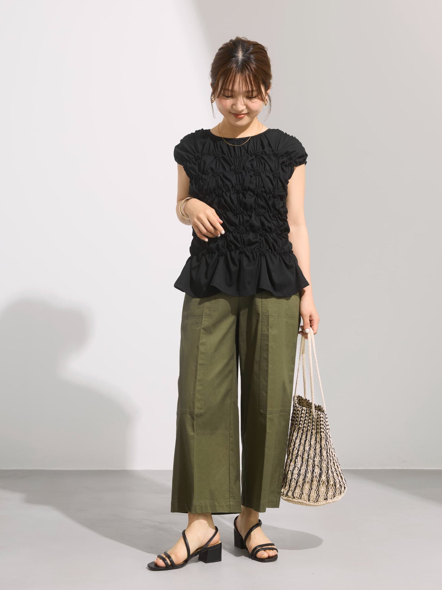 シャーリングカットトップス　[通常]