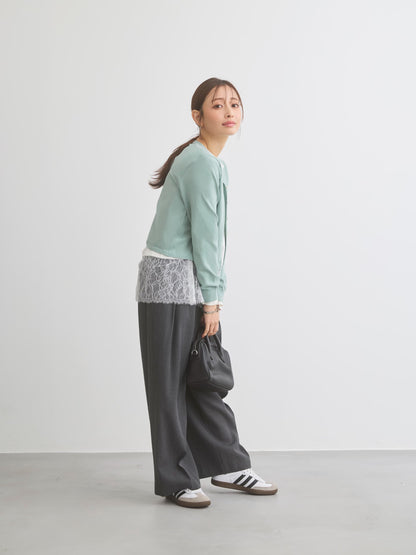 グロッシーゴールドボタンカーディガン　[通常]