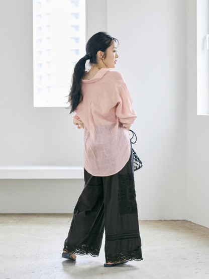 【Made in India】パッチワークエンブロイダリーパンツ-short & regular　[通常]