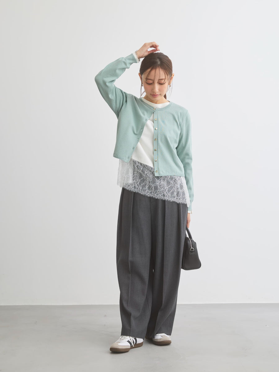 グロッシーゴールドボタンカーディガン　[通常]