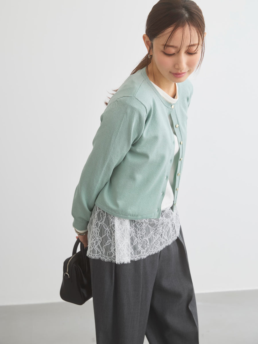 グロッシーゴールドボタンカーディガン　[通常]