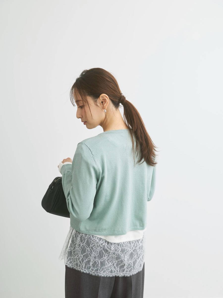 グロッシーゴールドボタンカーディガン　[通常]