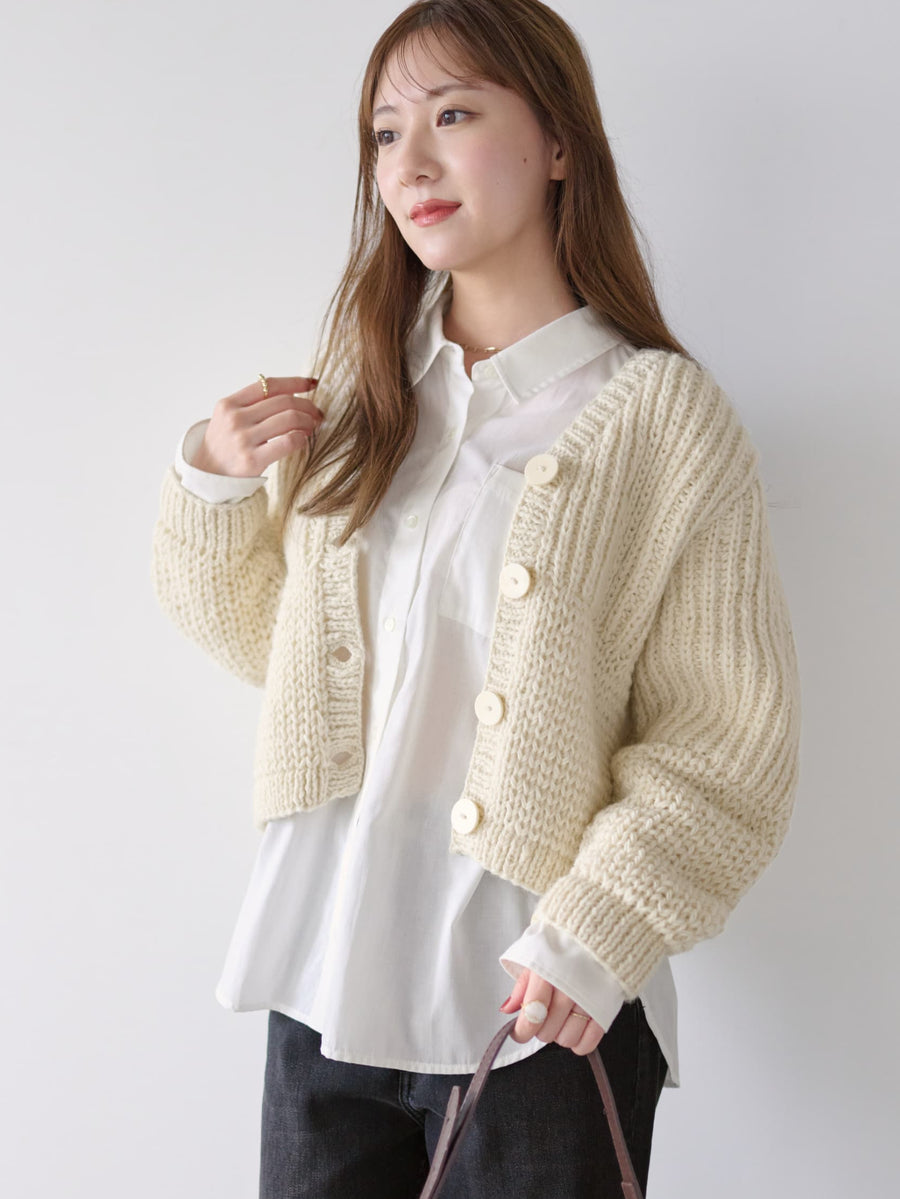 【NEPAL HAND KNIT】パターンミックスカーディガン　[通常]