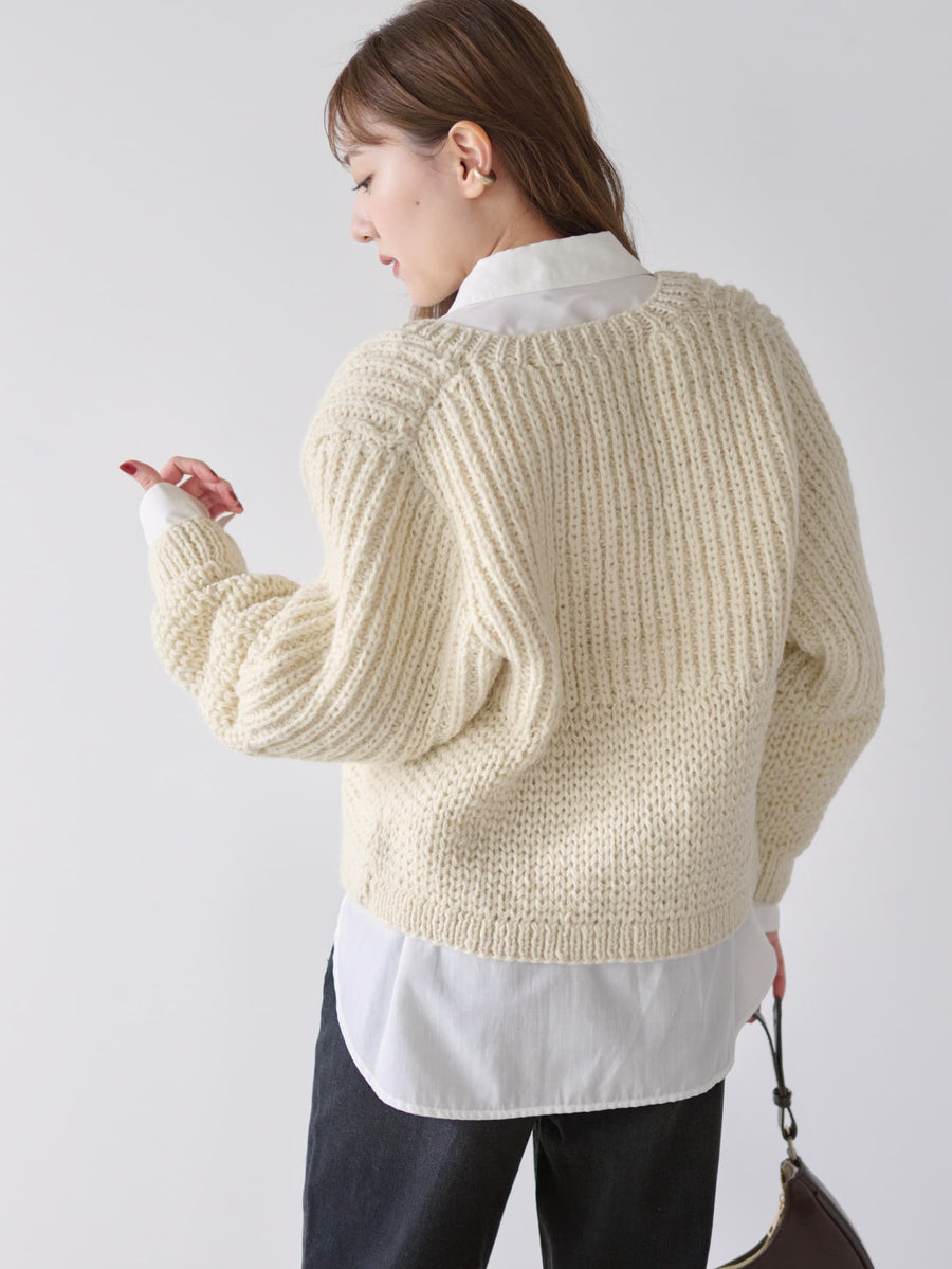 【NEPAL HAND KNIT】パターンミックスカーディガン　[通常]