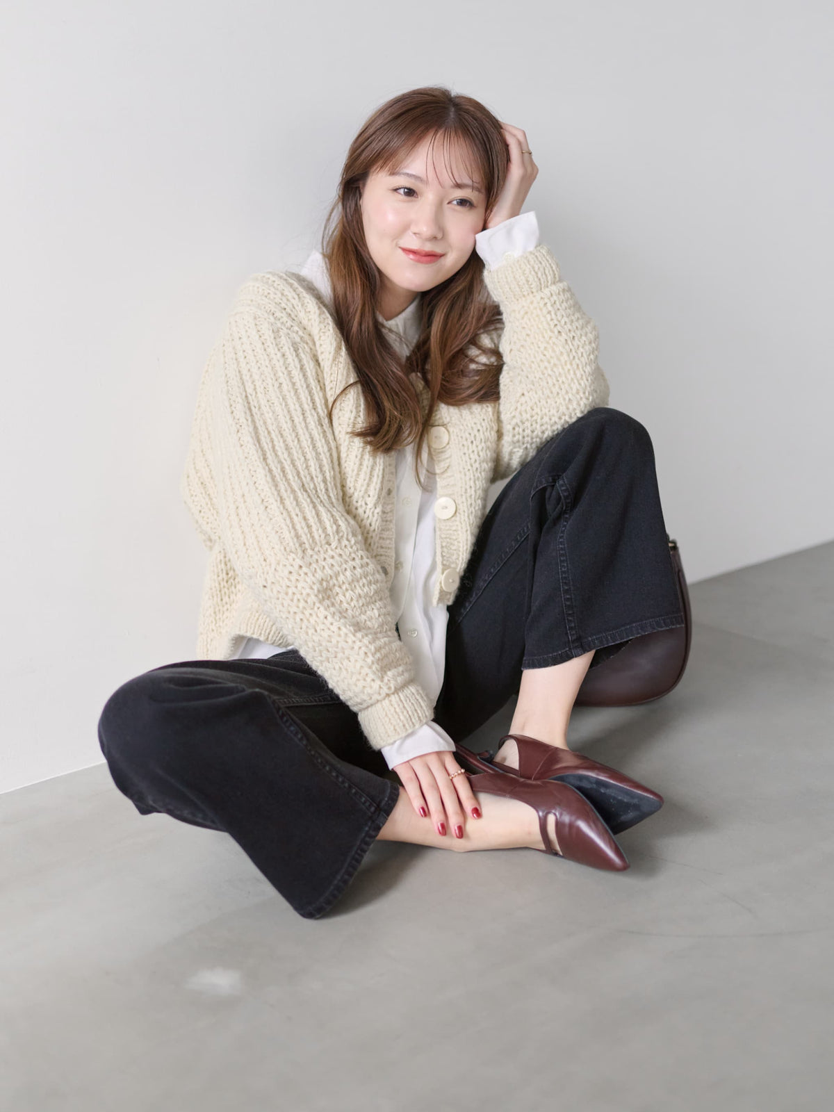【NEPAL HAND KNIT】パターンミックスカーディガン　[通常]