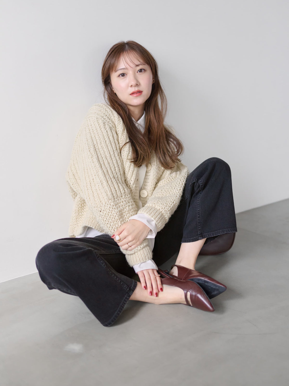 【NEPAL HAND KNIT】パターンミックスカーディガン　[通常]