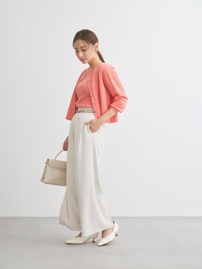 グロッシーゴールドボタンカーディガン　[通常]