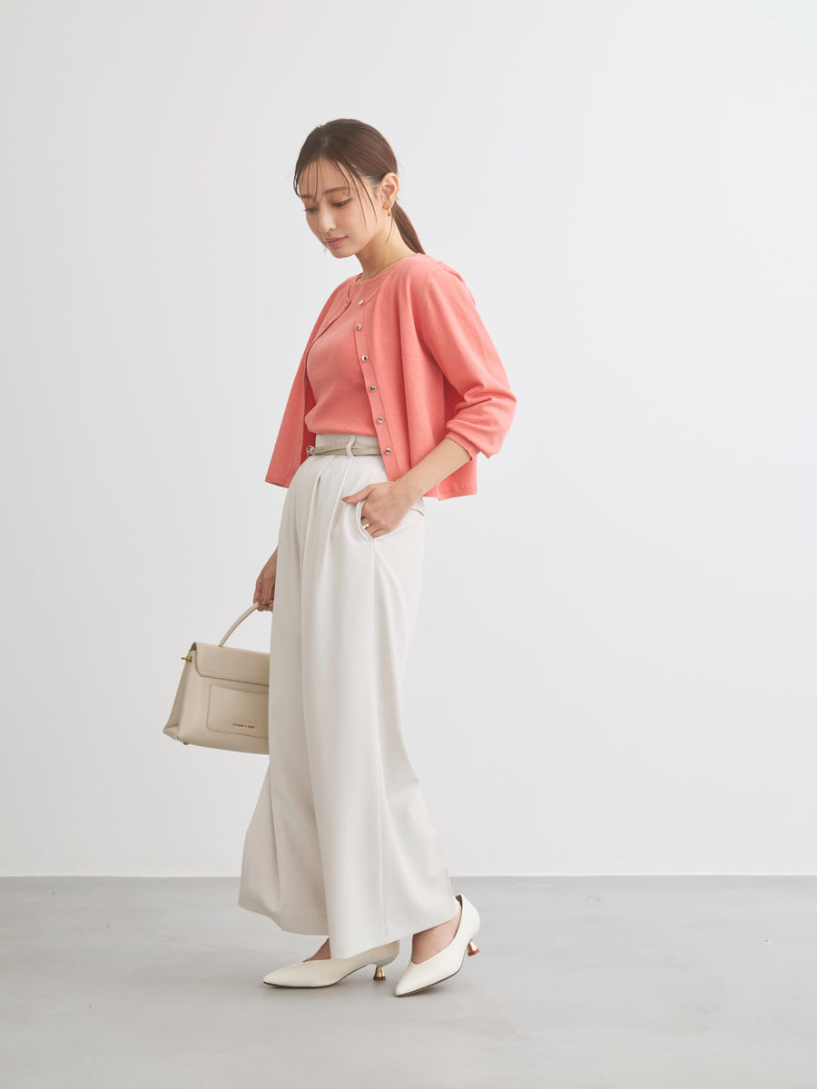 グロッシーゴールドボタンカーディガン　[通常]