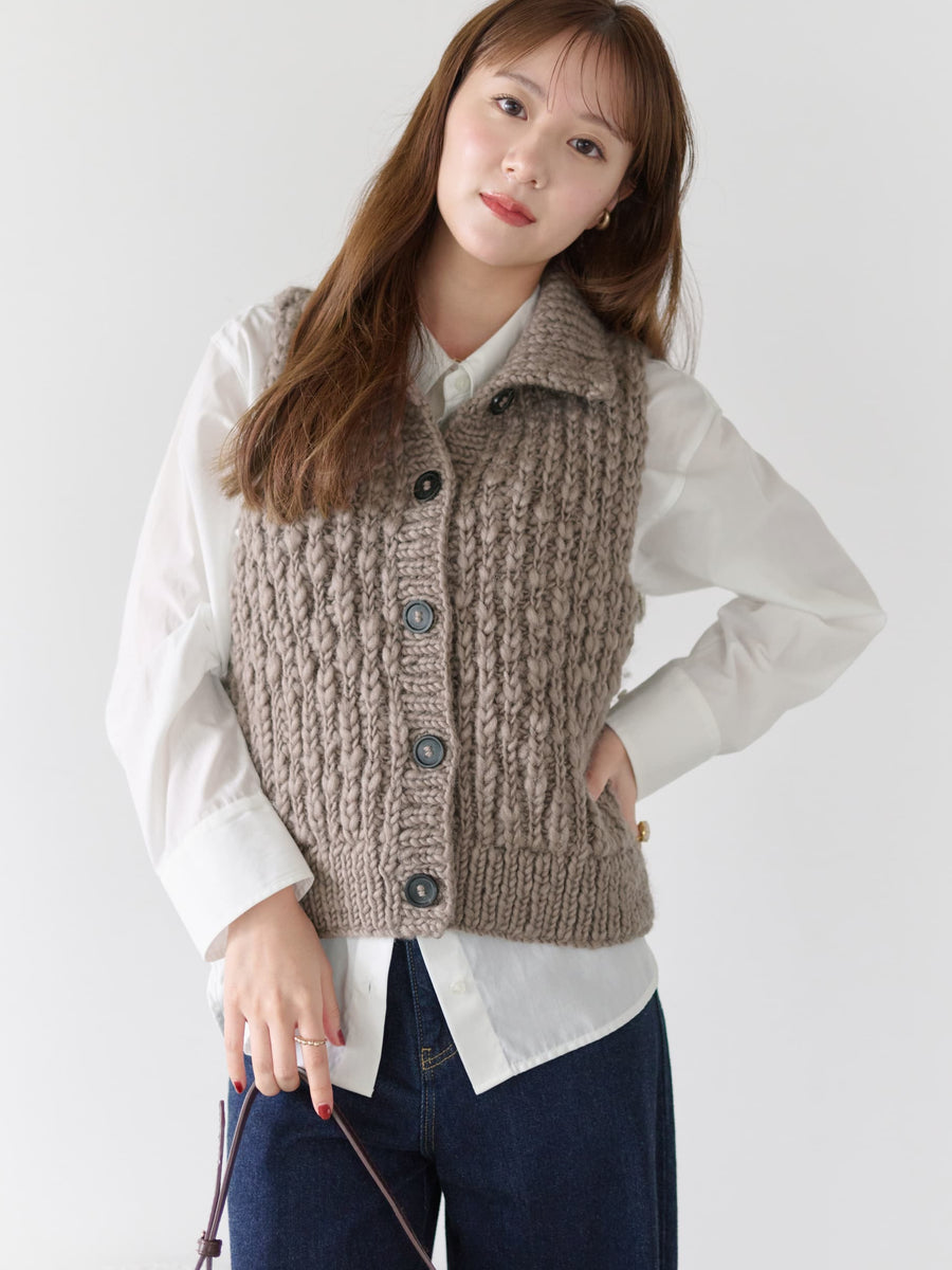 【NEPAL HAND KNIT】ロービングニットベスト　[通常]