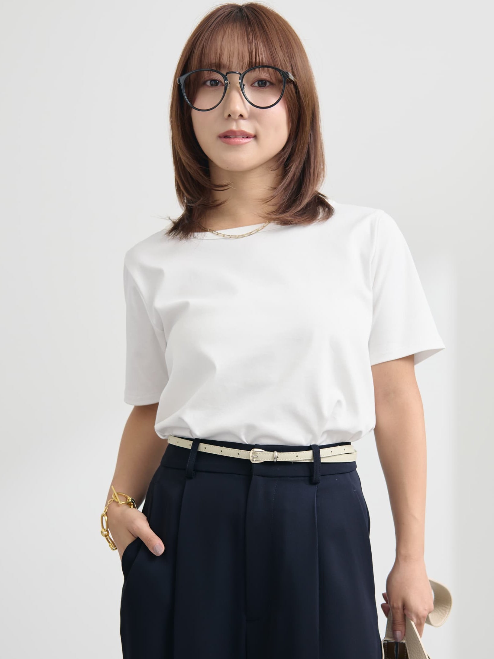 接触冷感】シルケットコットンベーシックTシャツ | 小柄・低身長女性