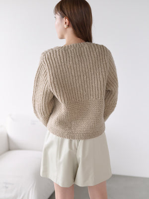 【NEPAL HAND KNIT】パターンミックスカーディガン　[通常]