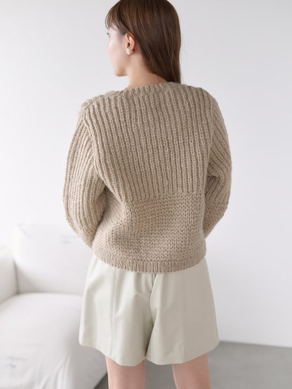 【NEPAL HAND KNIT】パターンミックスカーディガン　[通常]