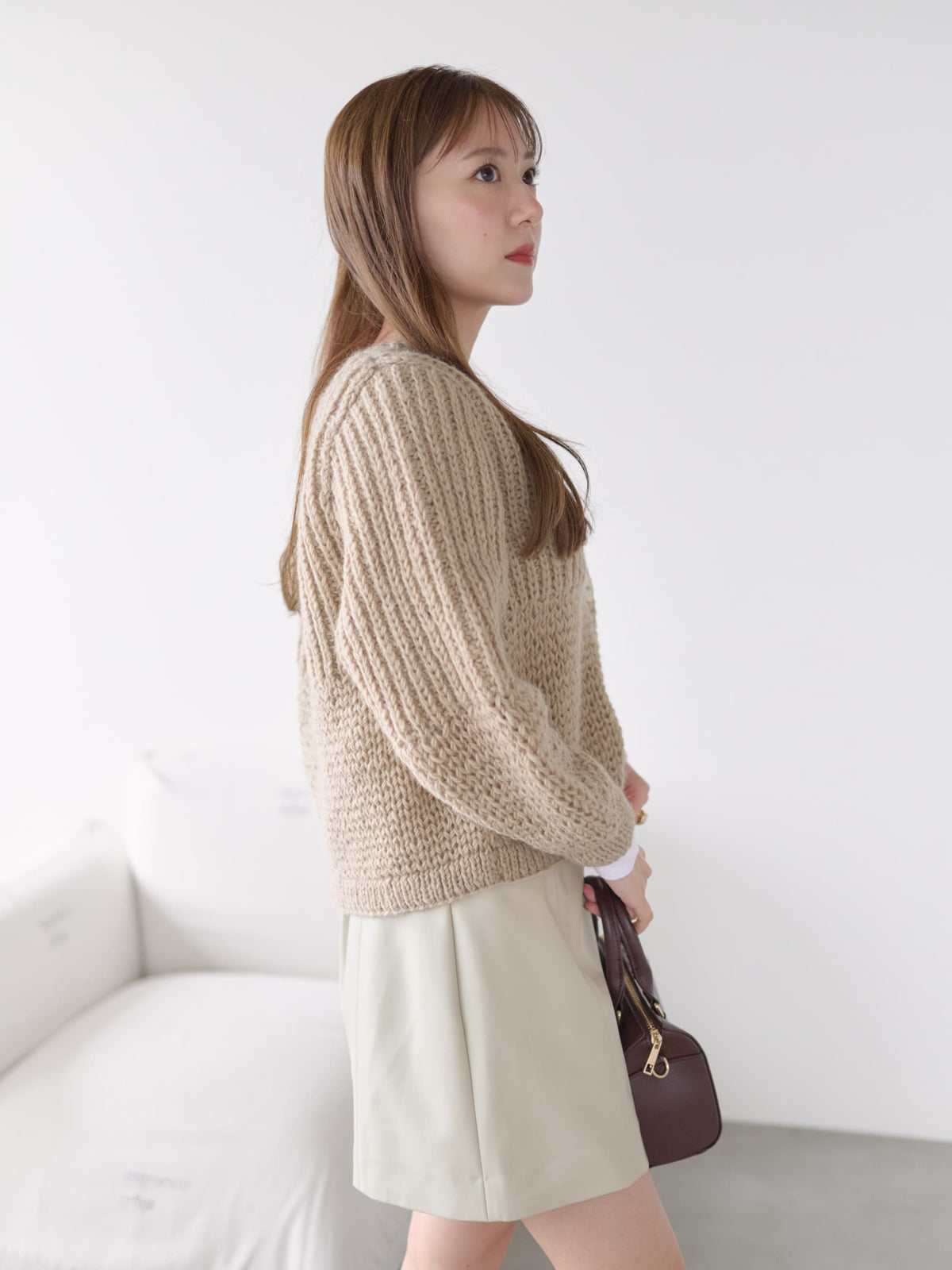 【NEPAL HAND KNIT】パターンミックスカーディガン　[通常]