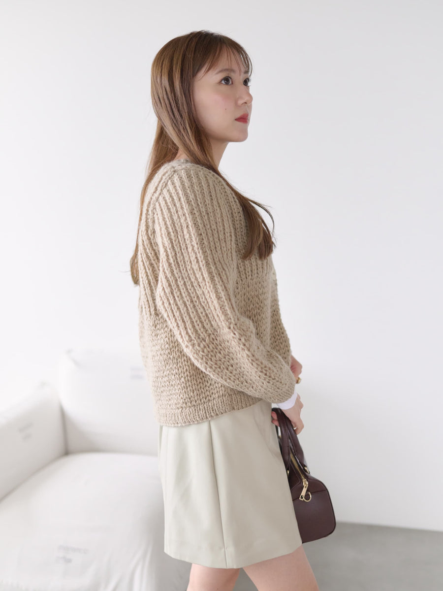 【NEPAL HAND KNIT】パターンミックスカーディガン　[通常]