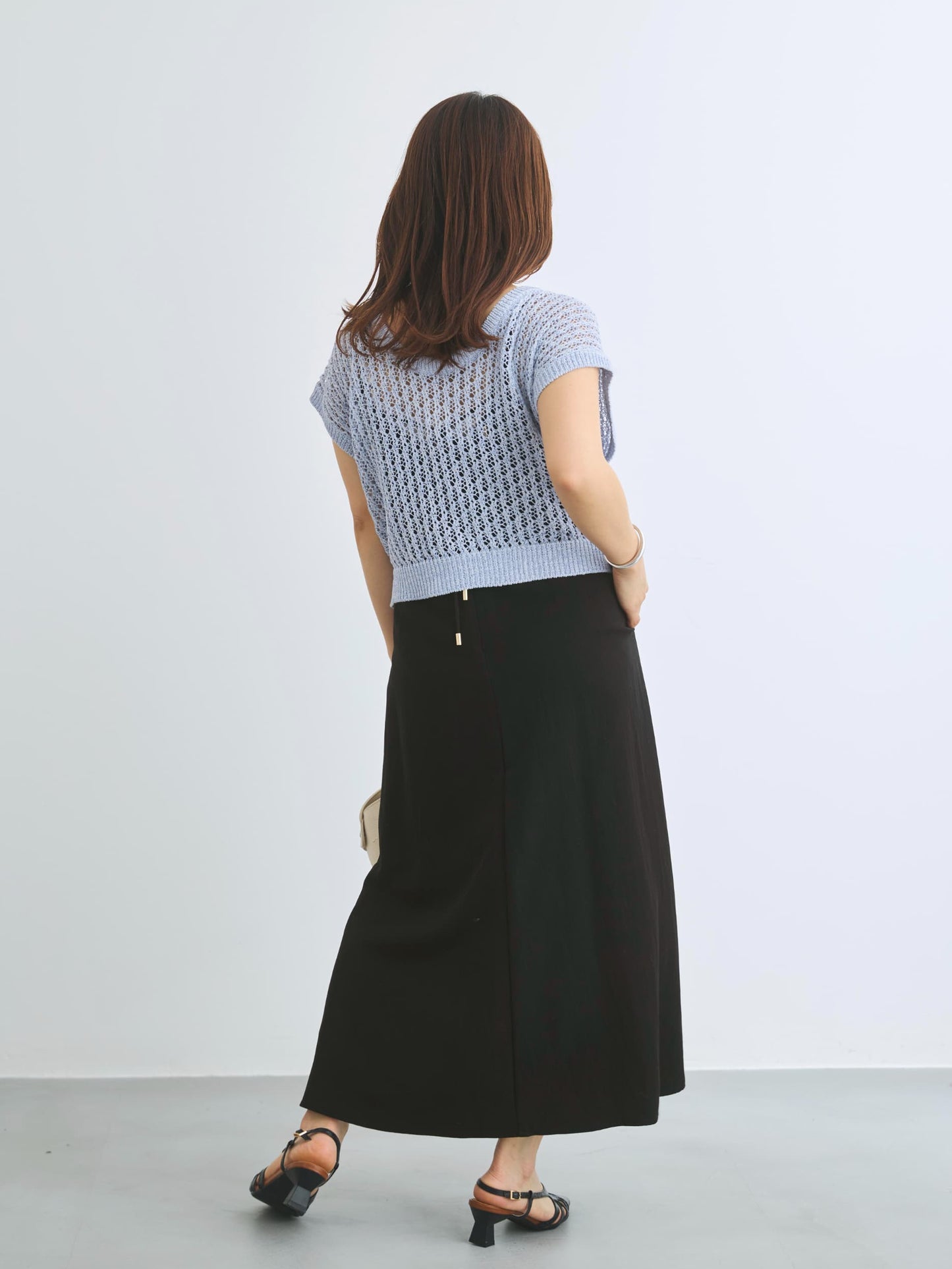 2wayコードヤーンミックス透かしニット　[通常]