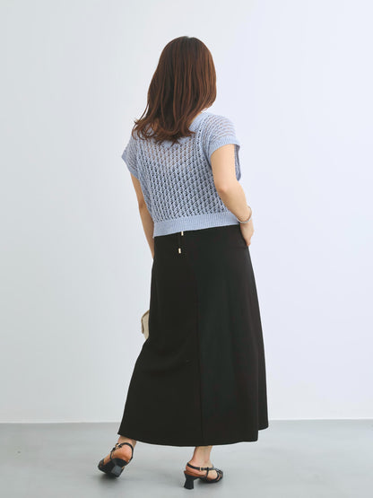 2wayコードヤーンミックス透かしニット　[通常]