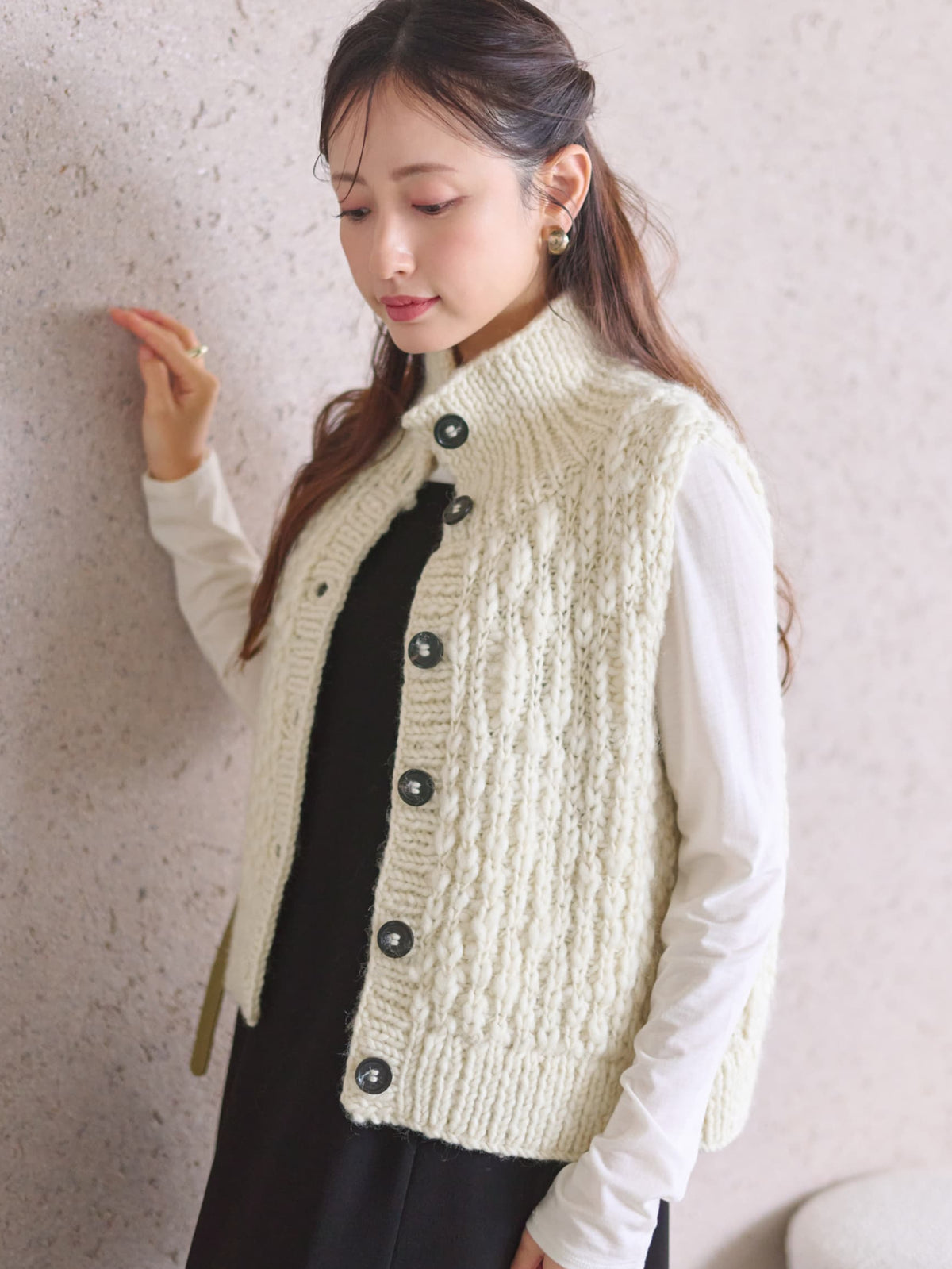 【NEPAL HAND KNIT】ロービングニットベスト　[通常]