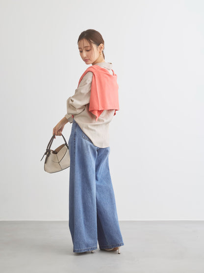 グロッシーゴールドボタンカーディガン　[通常]