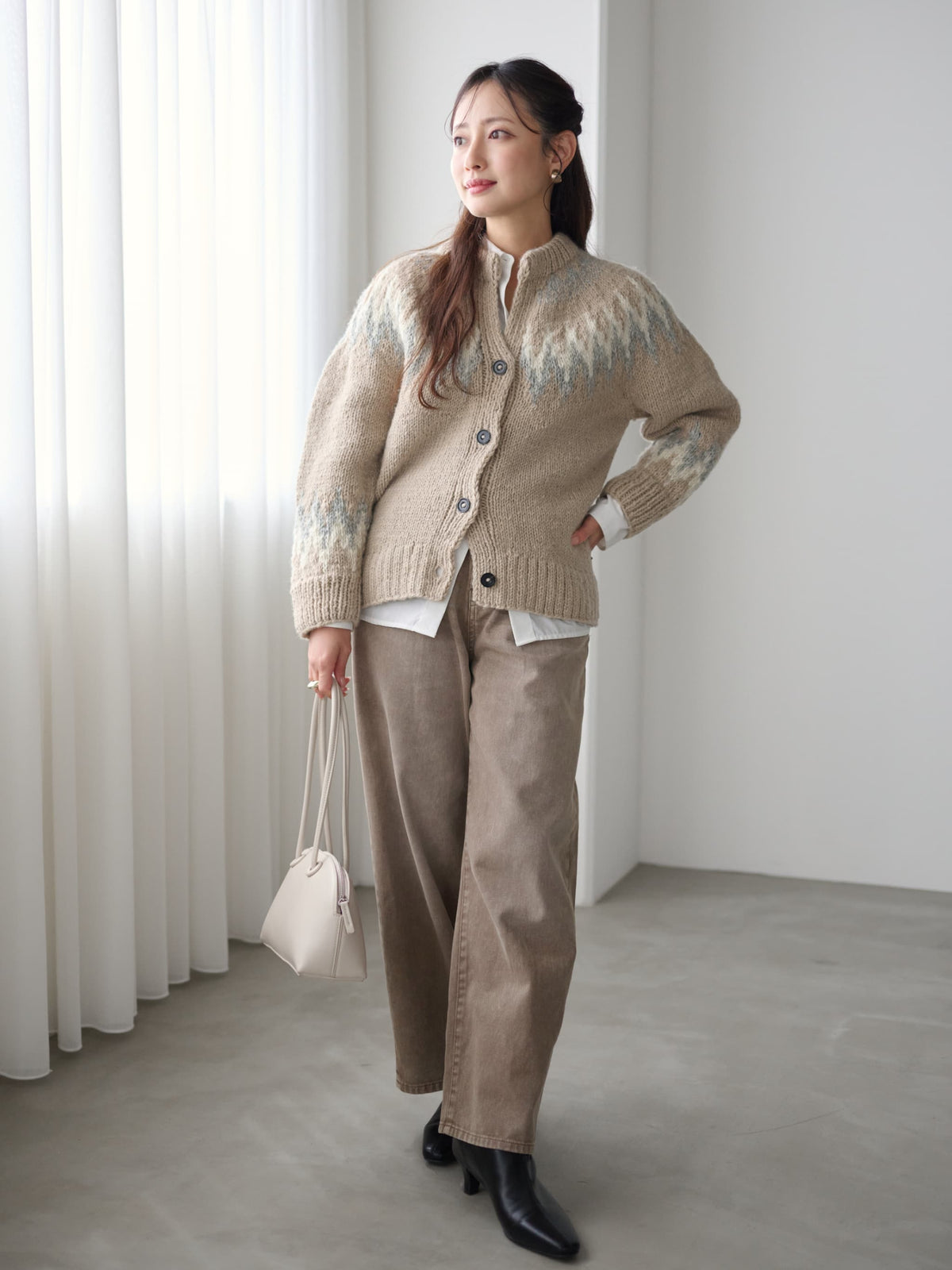 【NEPAL HAND KNIT】求心柄カーディガン　[通常]