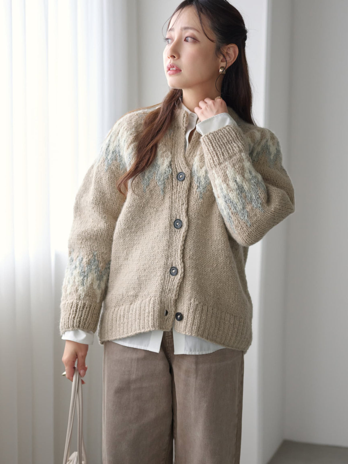 【NEPAL HAND KNIT】求心柄カーディガン　[通常]