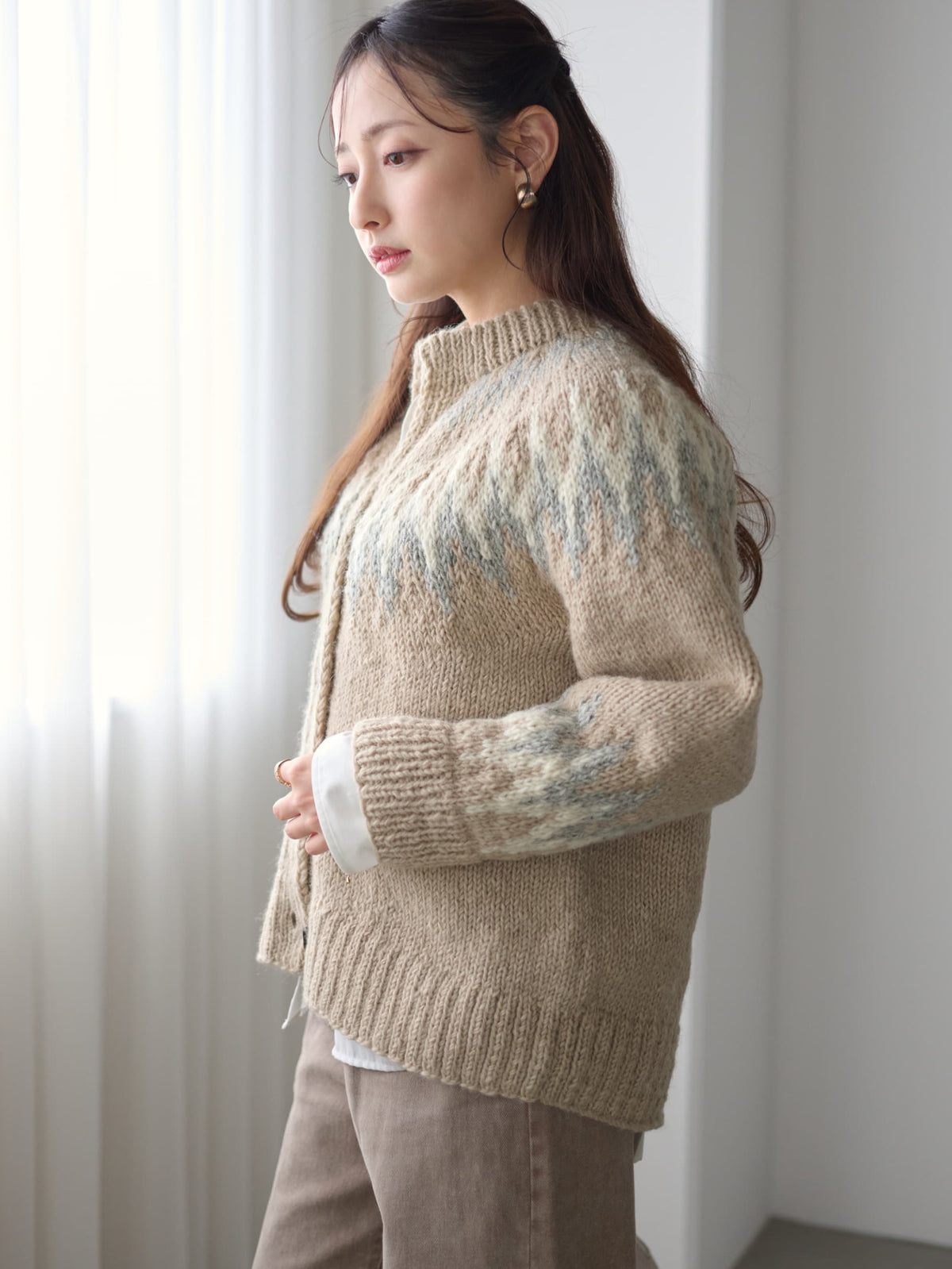 【NEPAL HAND KNIT】求心柄カーディガン　[通常]