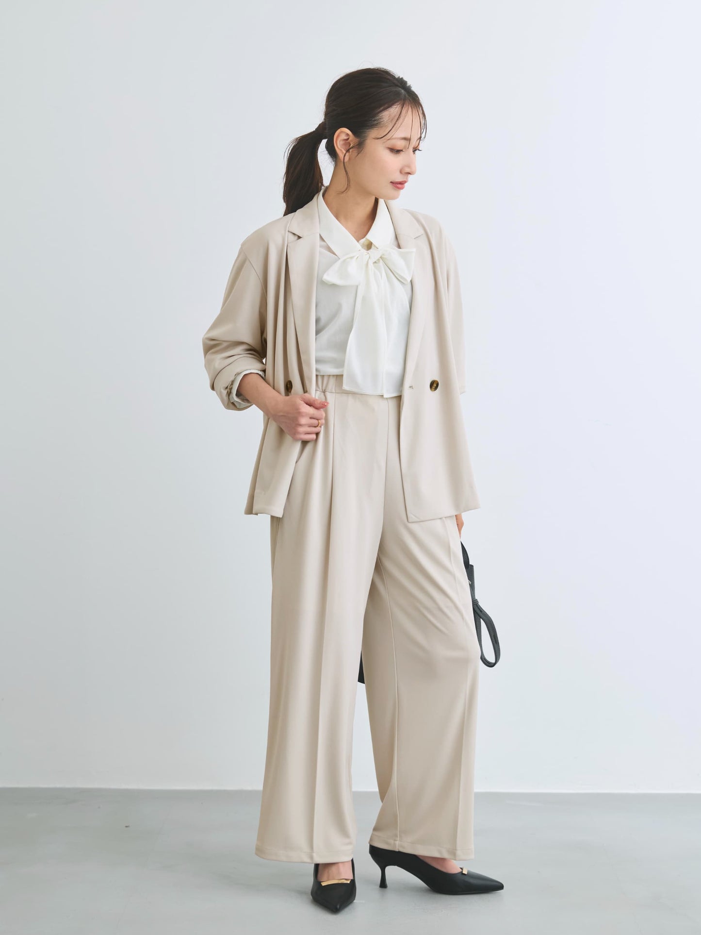 【UVカット/ウォッシャブル/防シワ】リラクシータックパンツ-short & regular　[通常]